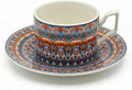 Snailhouse Cappuccino Cup and Saucer Set, 8.8 OZ Ceramic Bohemian Latte Coffee Espresso Tea Art Cup Mug for Kitchen or Cafe, Dishwasher and Microwave Safe