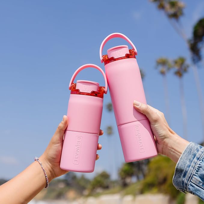 BrüMate Rise 18oz Water Bottle with Covered Silicone Straw | 100% Leakproof Insulated Kids Water Bottle | Cup Holder Friendly Base | 18oz (Java)
