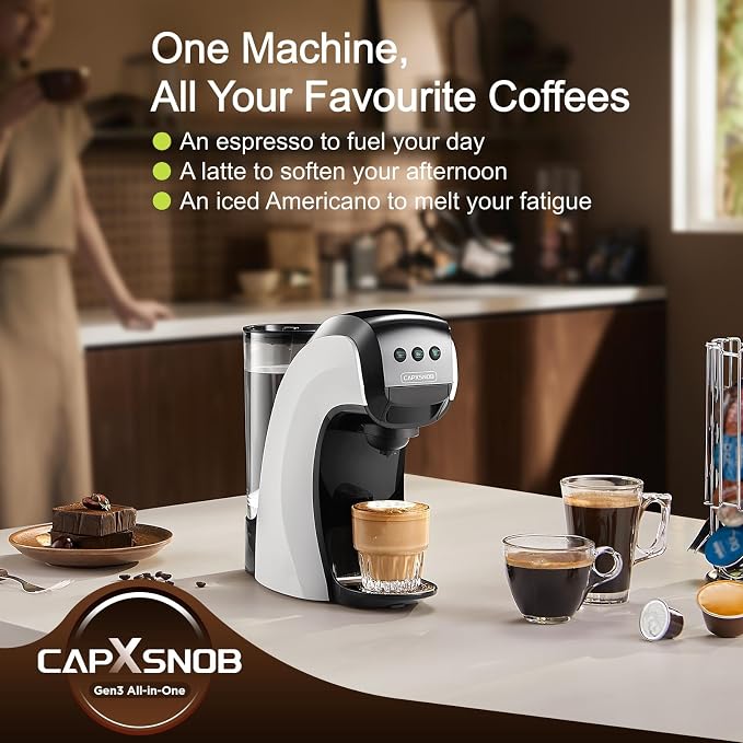 Warriors1 Coffee Maker for Keurig K Cup pod, Espresso Machine for Nespresso Original, Dolce Gusto Pods, Ground Coffee, Coffee Machine for kitchens, apartments, dorms, RVs & camping, 28 oz Reservoir