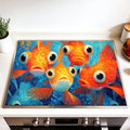 Stove Top Cover for Electric Stove 28.4 x 20.5 Inch Non Slip Stove Mat Goldfish Glass Cooktop Protector Kitchen Counter Mat