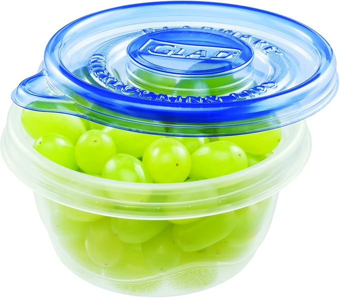Glad Food Storage Containers - Mini Round Containers - 4 Ounce - 8 Count (Pack of 12)