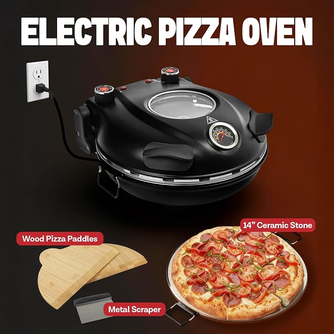 PIEZANO XL 14" Electric Pizza Oven Indoor Countertop Pizza Maker