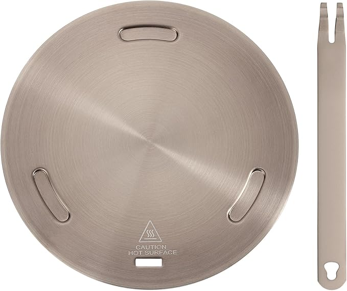 uxcell Heat Diffuser Plate for Gas Stove 8 Inch Round Heat Conduction Induction Adapter Plate with Removable Handle Cookware Protector for Cookware Heat Cooking Unfreeze, Rose Gold