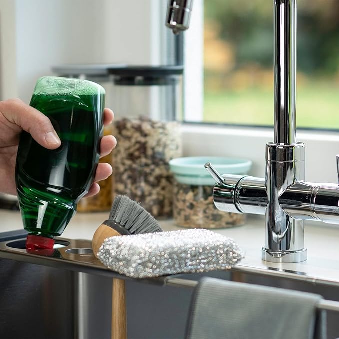 Sanni Shoo Drip.it | Stainless Steel Sink Caddy, Multifunctional & Space-Saving | Bottle Holder, Compatible with Sodastream Aqua Fizz, Penguin & Other Bottles | Drainer & Organizer
