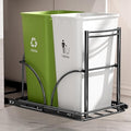 Dual Trash Can Pull Out Under Kitchen Sink Counter, NO CAN, Slider for Double 35Qt Bins(7-9 Gal), Recycling Bin & Garbage Can Pullout Kit, Quiet Close Sturdy Shelf, Requires Cabinet ≥16"W*17"H*23"D