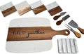 Personalized Marble Wood Charcuterie Board with Serving Tools and Coasters-Anniversary Wedding Gift Bridal Shower Engagement Housewarming Gift-Natural Acacia Engraved Charcuterie Board (Personalized)