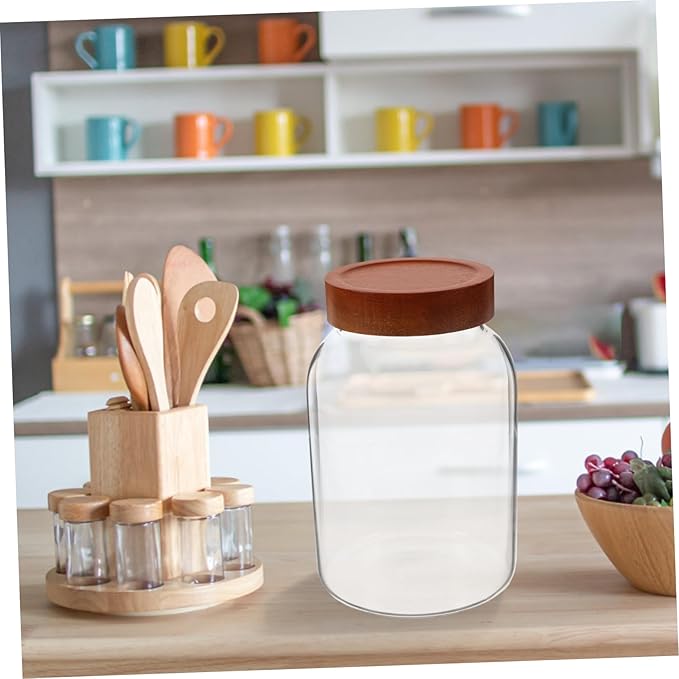 High Borosilicate Glass Sealed Jar Airtight Storage for Coffee Tea Condiments Meal Prep Jars Lids