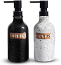 Hand and Dish Dispenser for Kitchen Sink, Ceramic Soap Dispenser Bathroom Countertop, 18 OZ Vintage Handwash Liquid Pump Dispenser for Bathroom Farmhouse Vintage Kitchen Decor