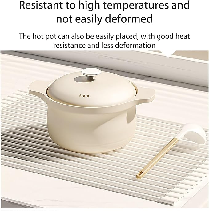 Silicone Non-Slip Dish Drying Rack, Drain Board Over the Kitchen Sink, Roll-Up Dish Rack Drainer, Rust-Resistant Drain Board(White,12 rods)