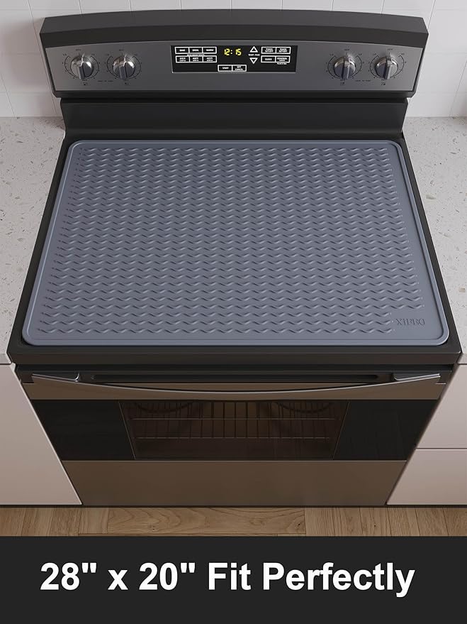 XiFEO Stove Top Covers for Electric Stove, Food Grade Heavy Duty Silicone Glass Stove Top Cover Protector, Induction Cooktop Protector, Heat Resistant Range Ceramic Stove Top Covers Mat, Oven Cover