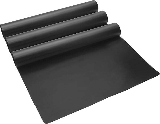 Non-Stick Oven Liners for Bottom of Electric, Gas, Toaster & Microwave Ovens Extra Thick Heavy Duty, Extra Large 26” x 16.25” Set of 3 Black