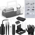 LemonRoad 15 Pcs Snow Globe DIY Tumbler Tool Kit Include Storage Box Squeeze Bottle Funnel Silicone Cup Cradle Measuring Cup Flashlight for Beginner Making Supplies Thanksgiving Day Gifts (Black)