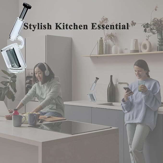 Elegant Glass Cruet Dispenser Set for Olive Oil, Vinegar & Soy Sauce – Premium Kitchen Oil Bottles with Drip-Free Spout, Borosilicate Glass Containers for Cooking & Seasoning (B)