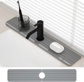 Kitchen Sink Splash Guard - Diatomite Kitchen Faucet Absorbent Mat,Faucet Mat for Kitchen Sink,Super Absorbent,Prevents Moisture Buildup-Diatomaceous Fast Drying Stone Sink Tray(Gray, 15.7" X 3.9")