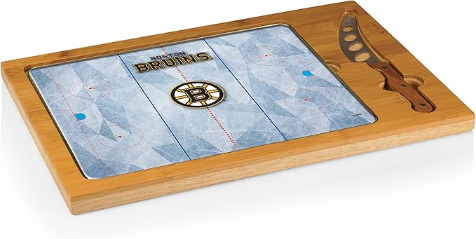 PICNIC TIME NHL unisex-adult NHL Icon Glass Top Cutting Board & Knife Set