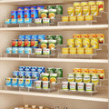 Adjustable Acrylic Can Rack Organizer for Pantry, 3 Tier Expandable Canned Storage Holder, Soda Can Dispenser Shelf Holds Up to 24 Cans, Clear Canned Display for Cabinet & Countertop (Patent Pending)