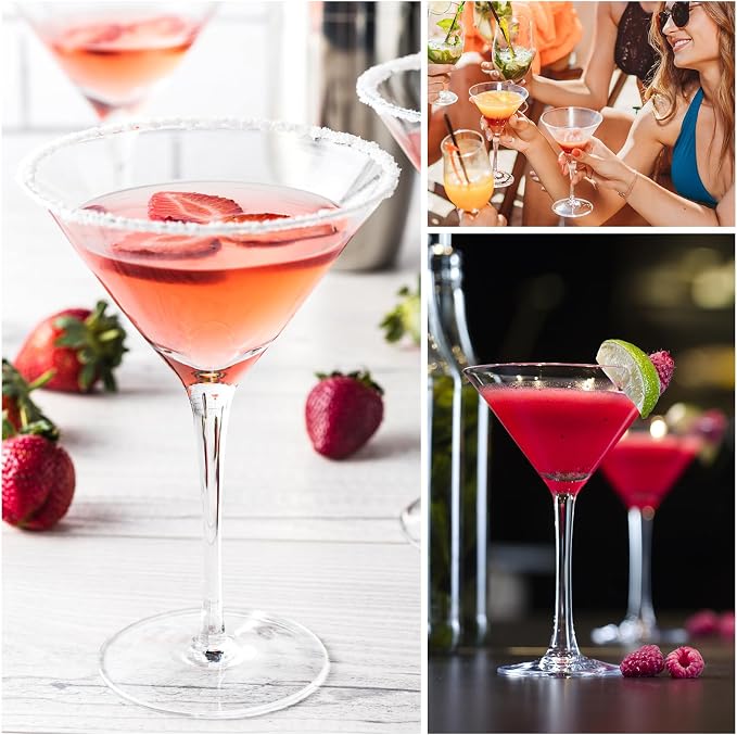 ZOMUIA Plastic Martini Glasses, 10 oz Martini Glasses Set of 12, Reusable Plastic Cocktail Glasses, Unbreakable Cocktail Glasses for Bar, Margarita, Whiskey, Tequila, Party, Poolside, Outdoors