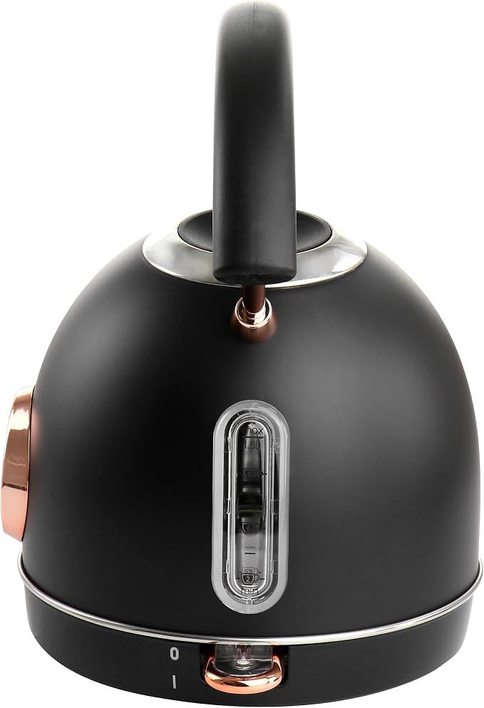 MegaChef 1.8 Quarts Half Circle Electric Tea Kettle in Matte Black