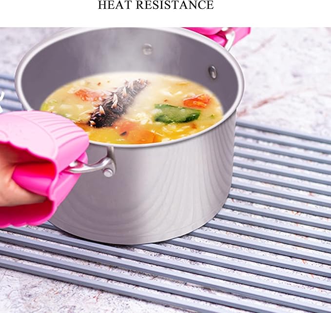 Over Sink Roll Up Dish Drying Rack - Silicone Coated Stainless Steel Kitchen Strainer(44.5 * 33cm)