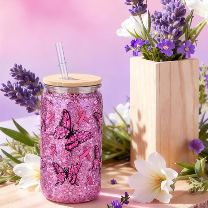 kiddgroo Snow Globe Tumbler Supplies, 25 Pcs DIY Snowglobe Cup Set– Includes 16oz Double-Wall Acrylic Tumbler, Cup Cradle, UV DTF Wraps, Craft Glitter & DIY Tools,Mothers Day Gifts