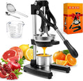 Ultra Premium Cast Iron Juicer, Heavy Duty Manual Citrus Juicer Press with Complete Accessory Kit, Stainless Steel Hand Juicer Squeezer for Lemon, Orange, Lime, Pomegranate