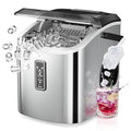 EUHOMY Ice Maker Countertop, 9 Cubes Ready in 6 Mins, 26lbs/24H, Self-Cleaning, Portable Ice Maker Machine with Carry Handle, Basket and Scoop, 2 Sizes of Bullet Ice for Home, Kitchen, Office
