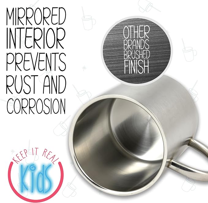 Stainless Steel 10oz Kid's Cup and 10oz Kids Mug, BPA Free, Unbreakable (Natural)