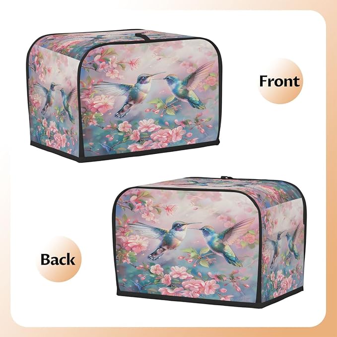 Spring Animals Bird Flower Toaster Cover 4 Slice Dust and Fingerprint Protection Toaster Bread Maker Covers Washable Kitchen Small Appliance Covers for Kitchen Accessories Decor Bakeware Women Gift