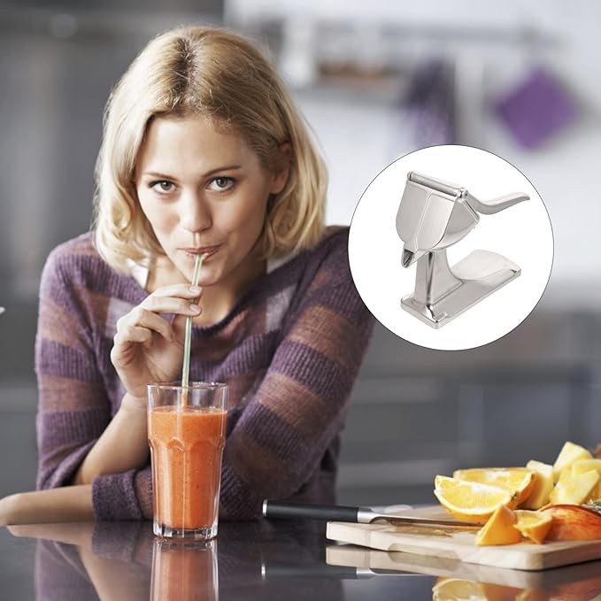 Hand Press Fruit Juicer Portable Juicer Machine Cold Press Orange Lemon Squeezer Safe Sturdy Aluminum Alloy