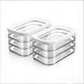Multi-layer Food Storage Box with Lid, Deli Meat Ham and Cheese Container for Fridge, Stackable Container Set for Meal Prep, Fridge Organization, Pantry Storage (2PCS)