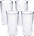 Tervis Crystal Clear Tabletop Made in USA Double Walled Insulated Tumbler Travel Cup Keeps Drinks Cold & Hot, 16oz - 4pk, Classic