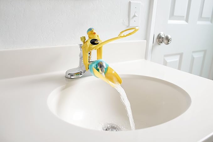 Aqueduck Faucet Handle Extender Set. Connects to Sink Handle and Faucet to Make Washing Hands Fun and Teaches Your Baby or Child Good Habits and Promote Independence to Them.