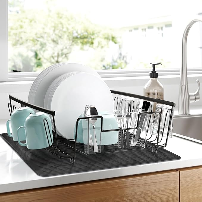 YUHFERA Stove Top Cover for Electric Stove - Silicone Stove Mat for Glass Top, Glass Cooktop Protector, XL Dish Drying Mats For Kitchen,Oven Covers for Electric Stove (Black,30 x 21)