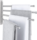 KES Bathroom Swivel Towel Rack 13.8 Inch Swing Arm Wall Mount Swing Out 4-Arm Towel Holder, SUS304 Stainless Steel Brushed Finish, A2102S4-2