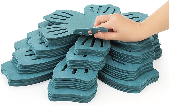 Goaste 24 Pack Pot and Pan Protectors, 4 Different Size Pans Separator, Anti-Slip Pan Dividers Pads, Felt Cookware Protector Set for Stacking and Protecting Your Cookware, Set of 24, Cyan