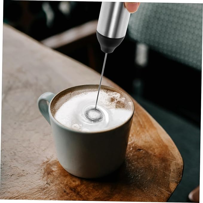 Healifty 1pc Rechargeable Milk Froth Machine Coffee Single À Frothing Mini Mixer Rechargeable Portable Simple Handheld Milk Frother Electric Foamer Egg Formula Mixer Silver