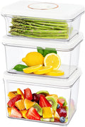 Vixino Vacuum Seal Containers, 3Pcs Reusable Food Storage Containers with Lids for Meal Prep and Freezer,BPA-Free，Microwave Safe，Leak-proof,Airtight (Vacuum Sealer Not Included)