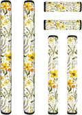 Refrigerator Door Handle Covers Set of 6, Antiskid Protector for Fridge Oven Dishwasher Keep Your Kitchen Appliance Clean from Smudges, Food Stains, Yellow Flower