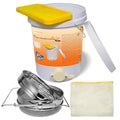 Honey Bucket 5 Gallon Beekeeping Supplies-Honey Gate & Stainless Steel Double Sieve Honey Strainer Honey Filter Bag Uncapping Tank Holder Honey Harvesting Equipment Beekeeping Kit (5 PCS/Set)
