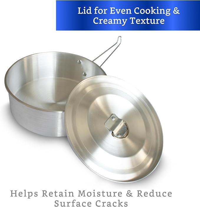 Flan Mold with Lid - Large (9.3 x 3.2 in) - Authentic Mexican Flan Pan - Flan Molds for Baking with Water Bath - Molde para Flan - Flaneras Moldes con Tapa Baño Maria