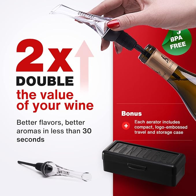 Aerator Pourer, Wine Opener, and Foil Cutter Bundle by Vintorio
