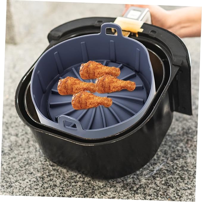 Air Fryer Silicone Liners Reusable Non-Stick Baking Mat Silicone Pot for Easy Cleaning Compatible Air Fryers and Ovens for Baking and Cooking
