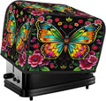 Colorful Art Butterfly 4 Slice Toaster Cover Dust And Fingerprint Bread Maker Cover Bakeware Protector Washable Appliance Covers Kitchen Accessories For Home Kitchen Women Gift