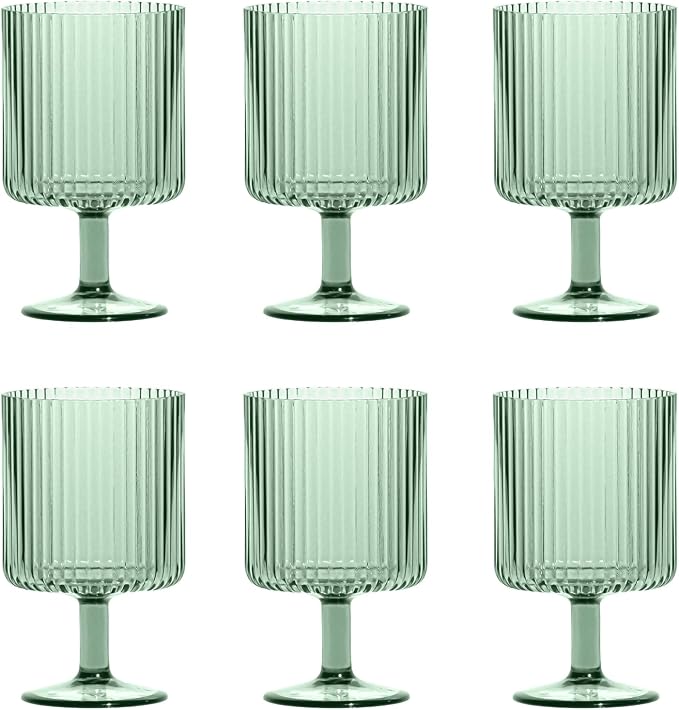 Mesa Acrylic Stacking Wine Glass - Sage Green - 15 oz - Set of 6