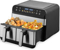 9.5 Quart Air Fryer Oven, Dual Zone 2-Basket, LED Touchscreen, Match Cook & Smart Finish to Roast, Broil, Dehydrate & More for Quick, Great for Family Meals