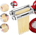 FavorKit 3 in 1 Pasta Maker Attachment Set for KitchenAid Mixers Plus Hub Knob Screw Accessory Included Dough Sheet Roller, Noodle Spaghetti & Fettuccine Cutters-Unique Design