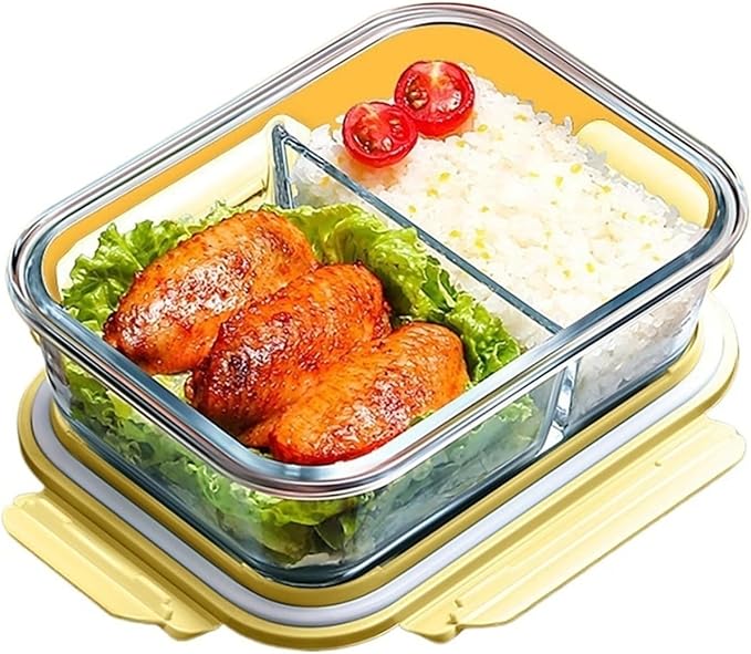 Glass Food Storage Containers with Lids - Durable Meal Prep Glass Containers for Kitchen Organization