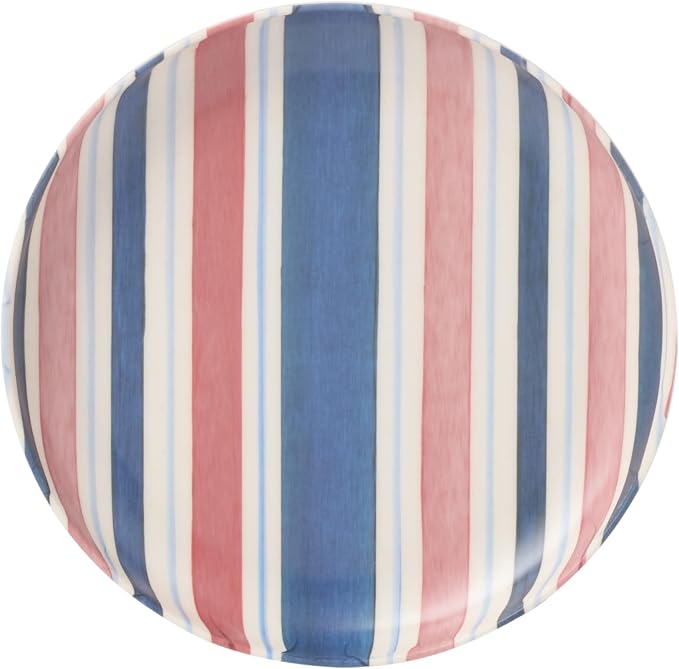 Oneida 24 Seven Melamine Collection, Dishwasher Safe Melamine Dinnerware and Drinkware, Stripe Pattern, Dinnerware Set, 12-Piece