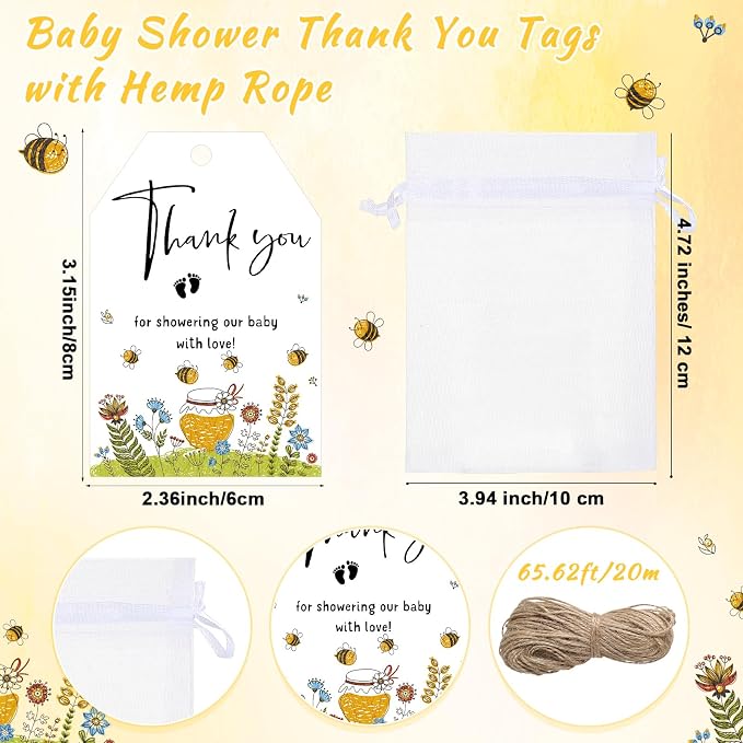 Pickmesh 50 Sets Honey Bee Baby Shower Shot Glasses for Guests Include Little Honey Is on The Way Acrylic Shot Glasses Bee Cards Bags for Gender Reveal Summer Party Favors Supplies