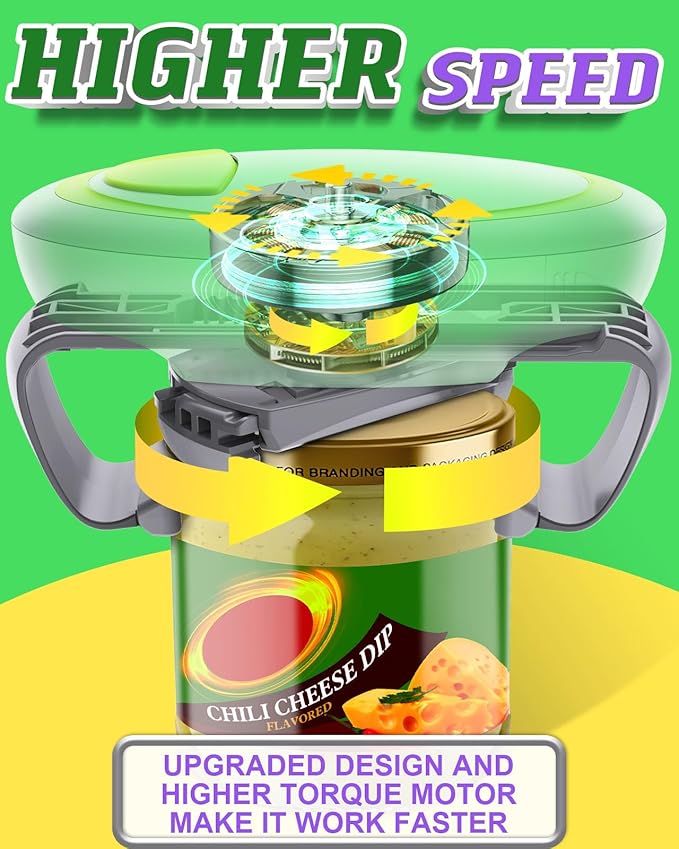 Electric Jar Opener for Weak Hands, Automatic Jar Opener for Seniors with Arthritis, Strong Tough & Easy One Touch Bottle Opener for Arthritic Hands